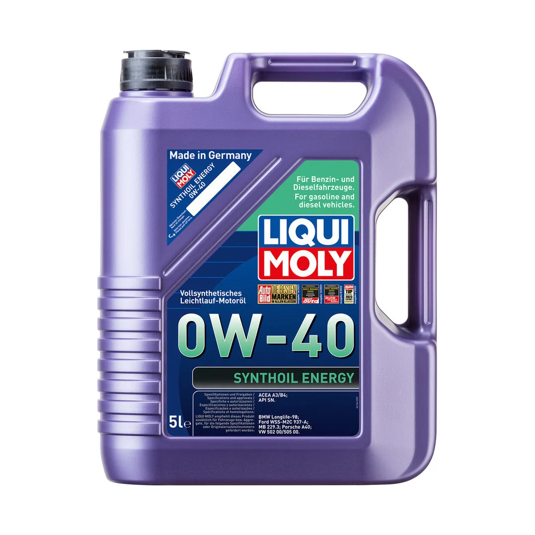Liqui Moly Synthoil Energy 0W-40 engine oil bottle, 5L